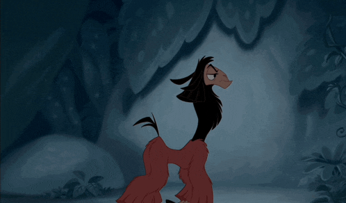 a cartoon character with a very long neck and a long tail
