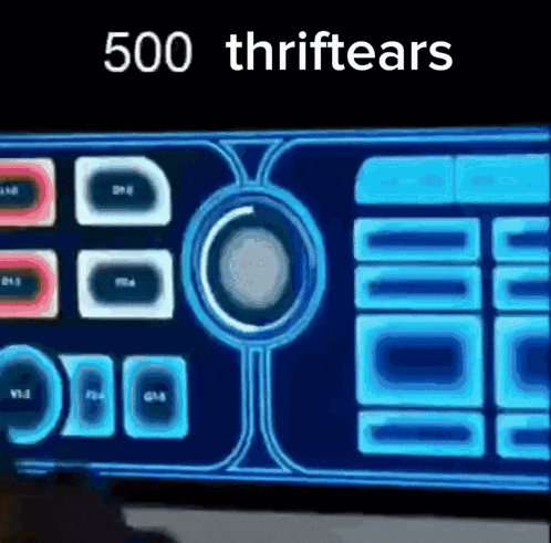 a computer monitor with the words 500 thriftears written on it