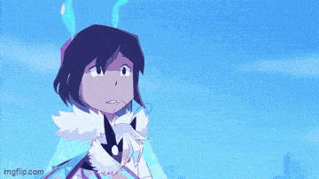 a cartoon drawing of a girl with a purple circle around her face