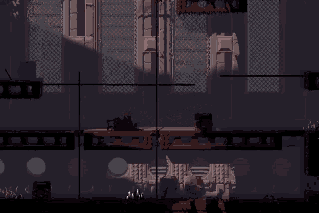 a screenshot of a video game with a silhouette of a person flying in the air
