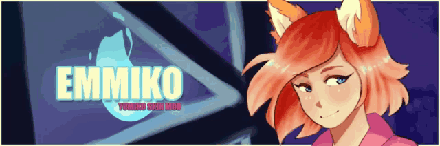 a picture of a girl with fox ears and the name emmiko
