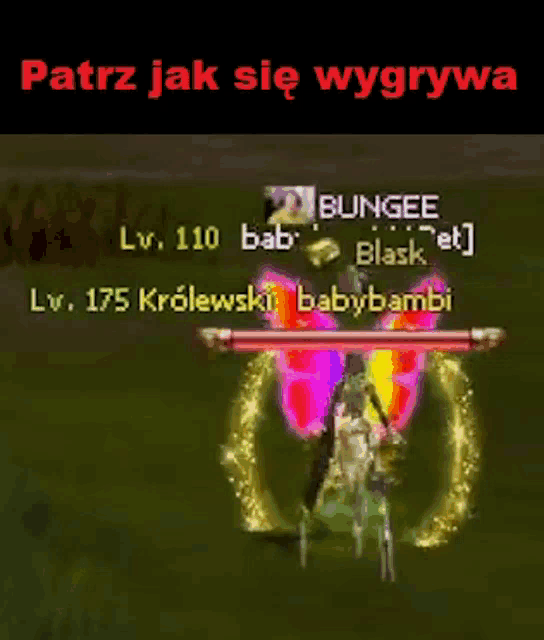 a screenshot of a video game with the name bungee