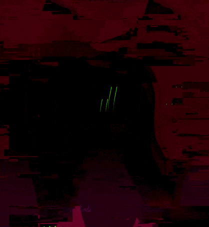 a cartoon drawing of a demon with green glowing arms