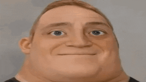 a close up of a man 's face with a very large neck .