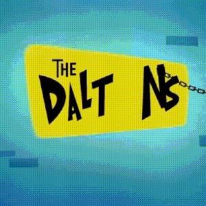 a yellow sign with the words " the dalt ns " on it