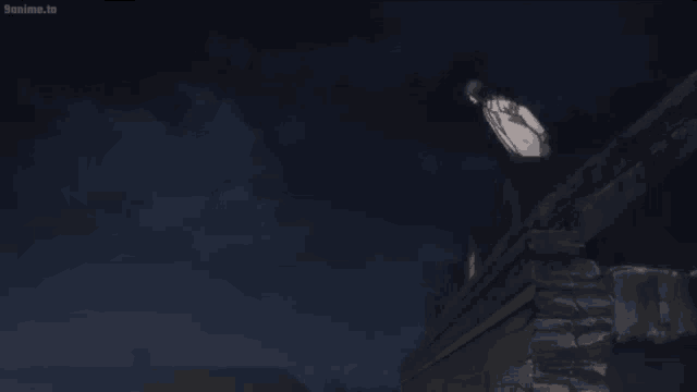 a person is flying through the air in front of a dark sky .