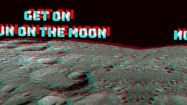 a 3d picture of the moon with the words get on un on the moon