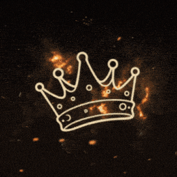 a drawing of a crown with circles and dots on it