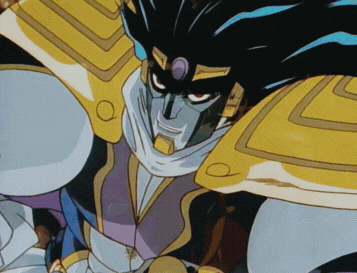 a close up of a cartoon character 's face and armor