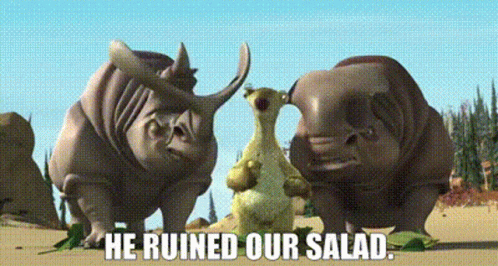 Ice Age Frankie GIF - Ice Age Frankie He Ruined Our Salad GIFs