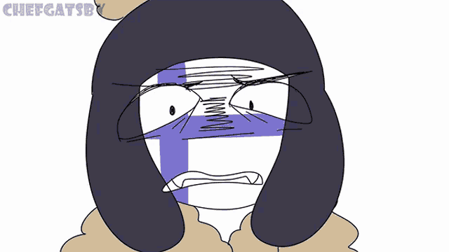 a cartoon drawing of a person with chefgatsby written on the bottom right