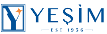 a blue and white logo that says yesim on it