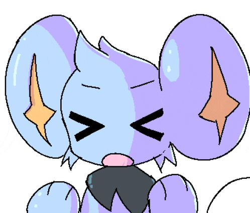 a pixel art drawing of a purple and blue animal