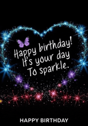 a birthday card that says happy birthday it 's your day to sparkle happy birthday