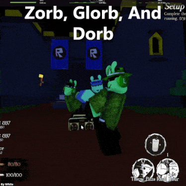 a screenshot of a video game called zorb glorb and dorb is shown