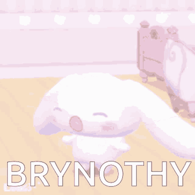 a picture of a stuffed animal with the word brynothy written on it