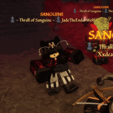 a screenshot of a video game with the name sanguine