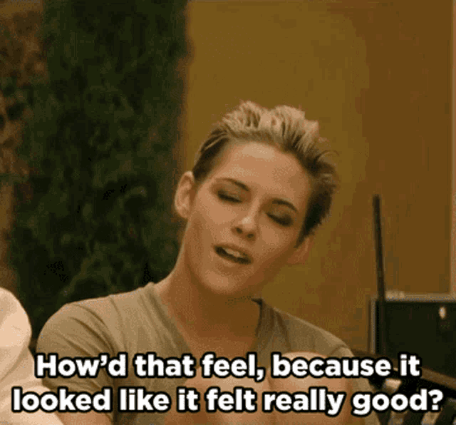 a woman is talking about how she felt because it looked like it felt really good