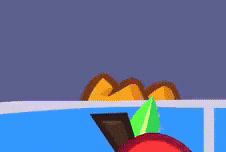a cartoon character is standing next to a green shirt and a red bag .