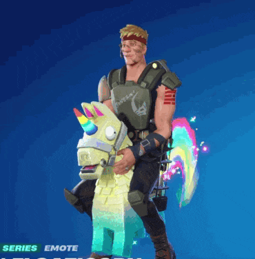 a man riding a unicorn in a video game