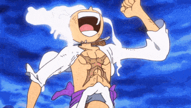 a cartoon of a man with his mouth open and his fist up