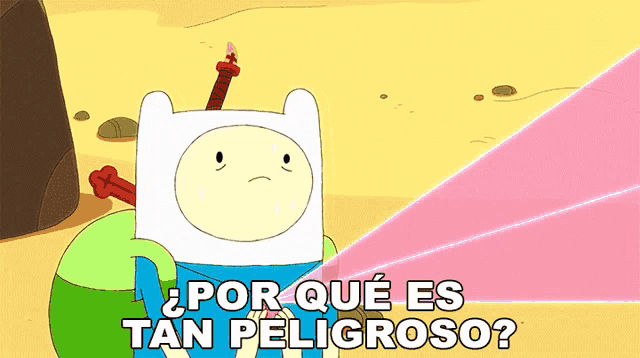 a cartoon character with the words por que es tan peligroso