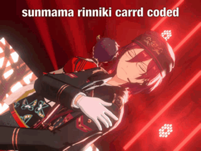 a picture of a anime character with the words sunmama rinniki carrd coded