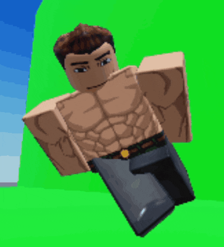 a pixel art drawing of a shirtless man