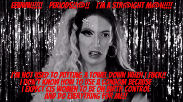 a black and white photo of a woman with the words " i 'm a straight moron " on the top
