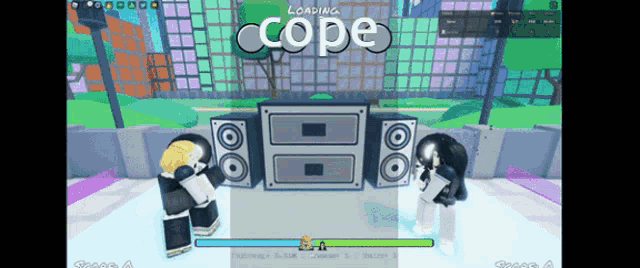 a video game is being loaded and the word cope is on the loading screen