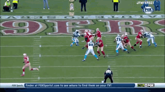 a football game is being shown on fox