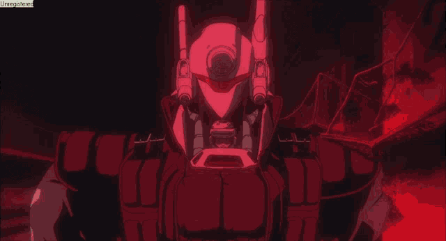 a screenshot of a robot with the word unregistered at the bottom right