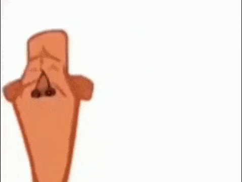a cartoon man with a beard and sunglasses is flexing his arm .