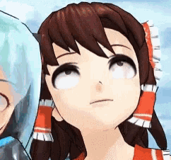 a close up of a cartoon character 's face looking up