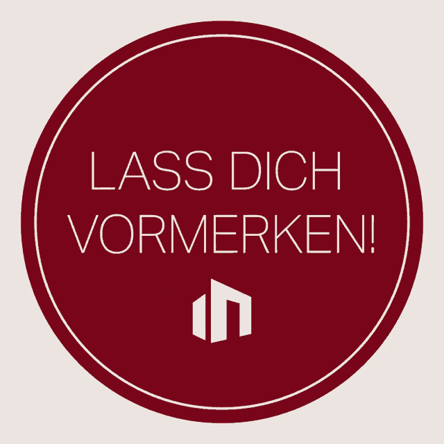 a red circle with the words lass dich written in white