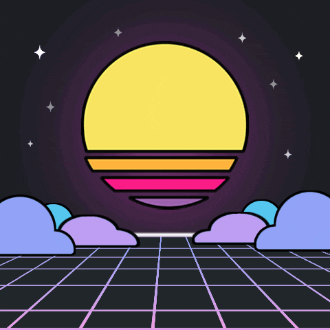 a cartoon drawing of a sun with clouds and stars