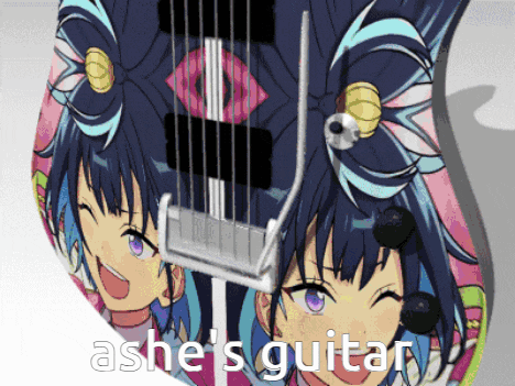 a picture of a guitar with the words ashe 's guitar