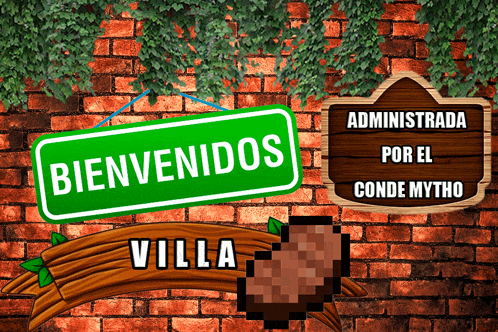 a sign on a brick wall that says bienvenidos villa