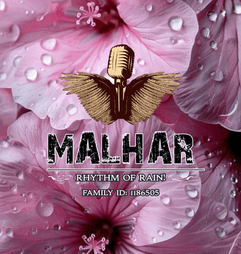 a poster for malhar rhythm of rain with a microphone and wings