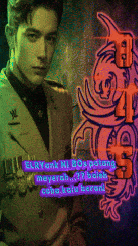 a man in a military uniform is standing in front of a sign that says elryank ni bos paling meyeruh