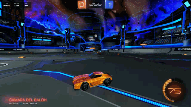 a rocket league game is being played with a time of 2:56
