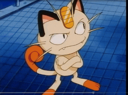 a cartoon cat is standing with his arms crossed