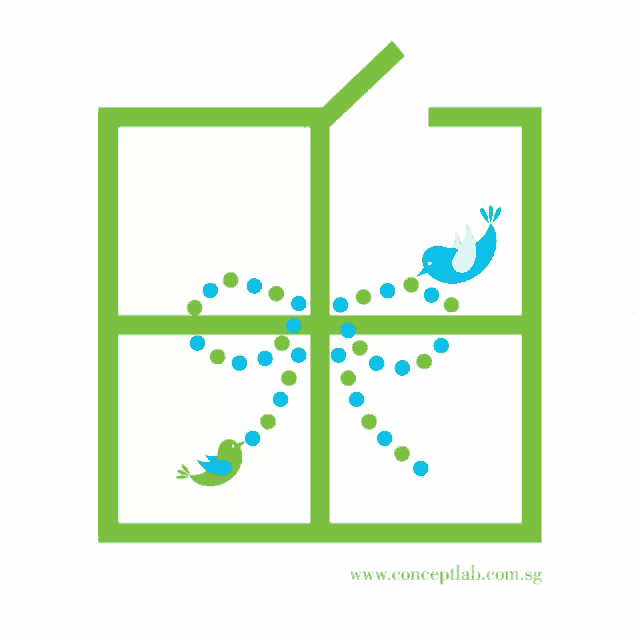 a logo for a company called conceptlab.com.sg with birds on it