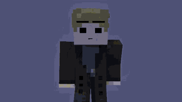 a minecraft character with a yellow hair covering his eyes
