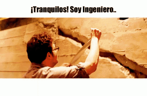 a man is measuring a wall with the words tranquilos soy ingeniero