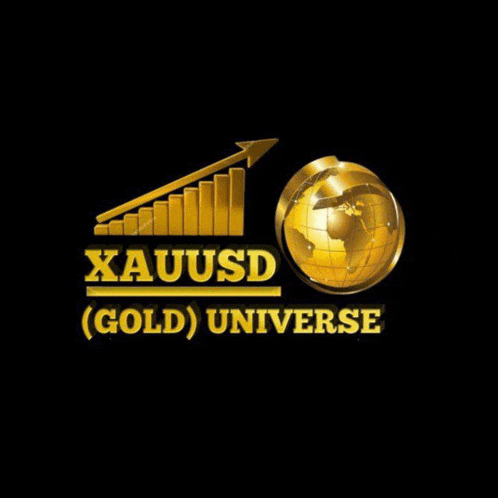 a logo for xauusd gold universe with a globe