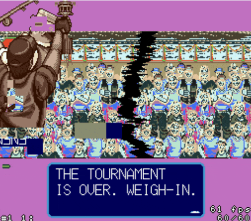 a video game says the tournament is over and weigh-in