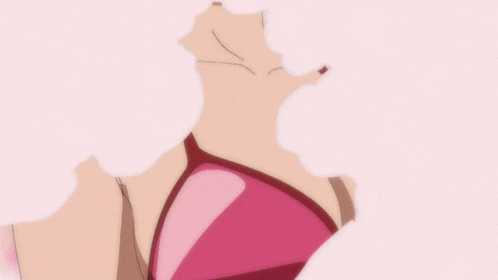 a close up of a woman 's breasts in a red bra