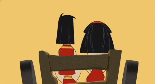 a couple of cartoon characters kissing each other