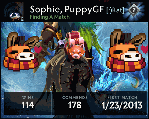 a screenshot of sophie puppygf 's first match